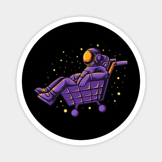 Space Travel Made Easy: An Astronaut's Relaxing Trolley Ride Magnet by Petko121212